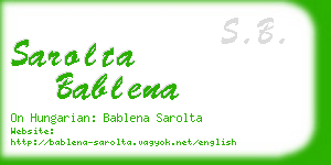sarolta bablena business card